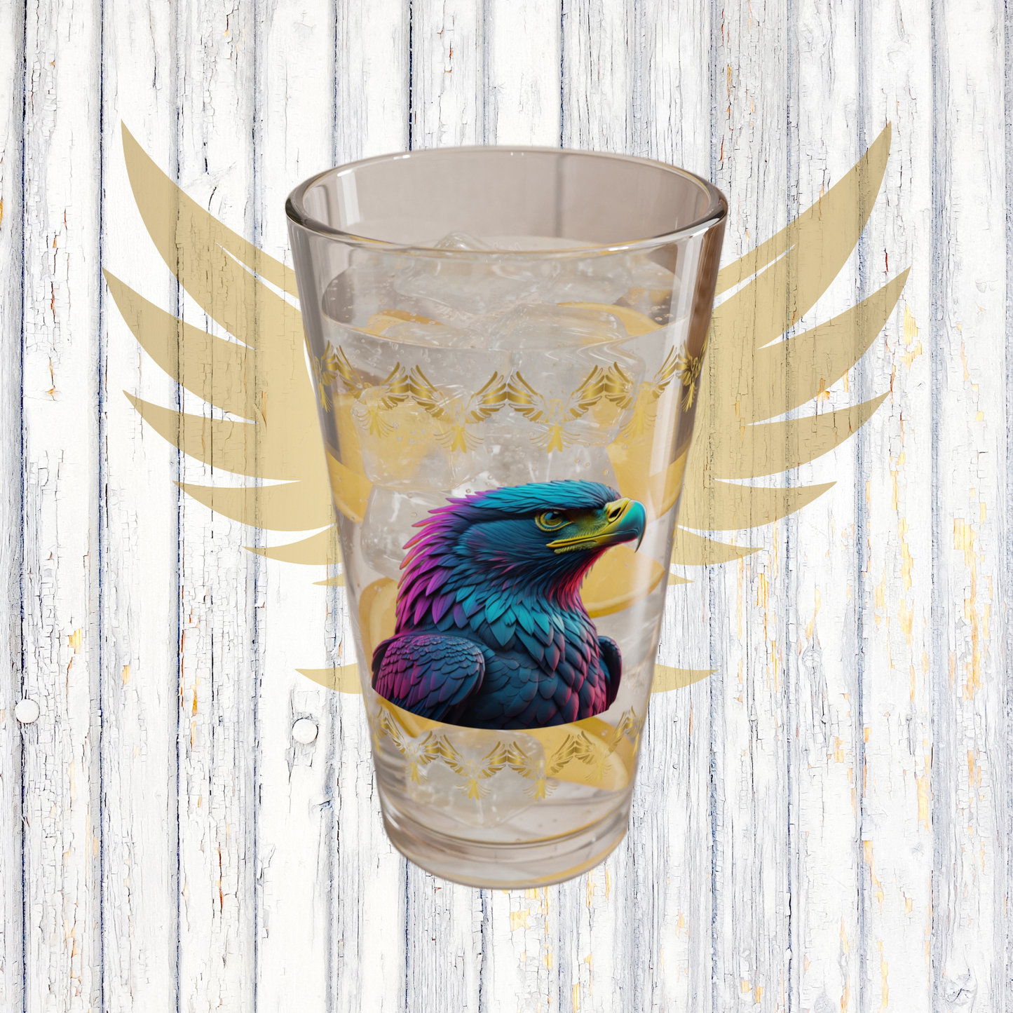 Eagle's Fortitude 16oz Eagle Pint Glass - Symbol of Strength, Resilience, and Mental Health Awareness