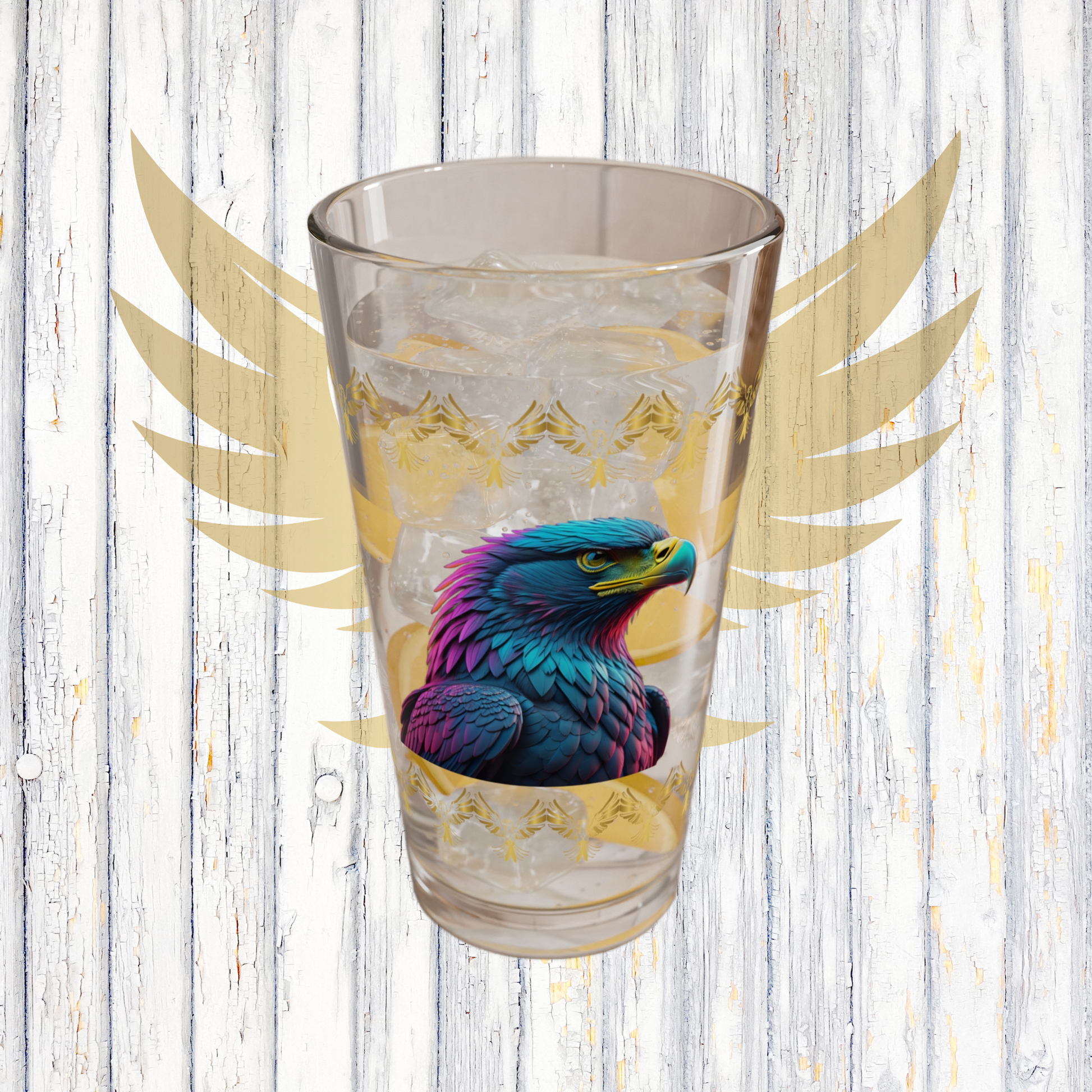 Eagle's Fortitude 16oz Eagle Pint Glass - Symbol of Strength, Resilience, and Mental Health Awareness