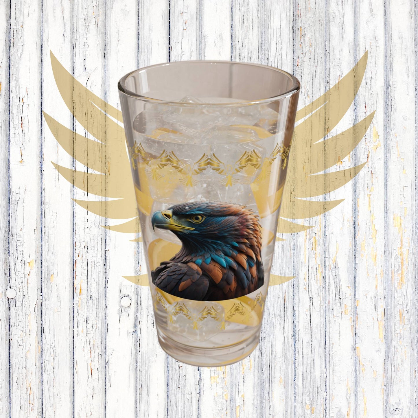 Eagle's Inspiration 16oz Eagle Pint Glass - Symbol of Strength, Resilience, and Mental Health Awareness