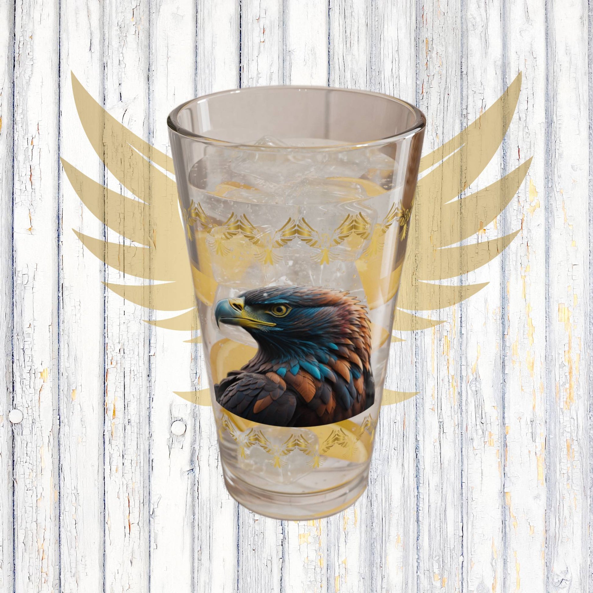 Eagle's Inspiration 16oz Eagle Pint Glass - Symbol of Strength, Resilience, and Mental Health Awareness