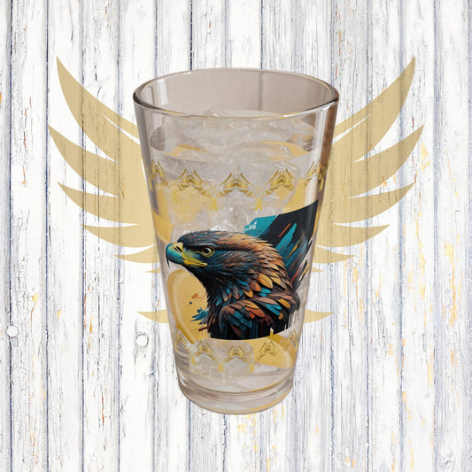 Eagle's Strength Resilience 16oz Eagle Pint Glass - Symbol of Strength, Resilience, and Mental Health Awareness