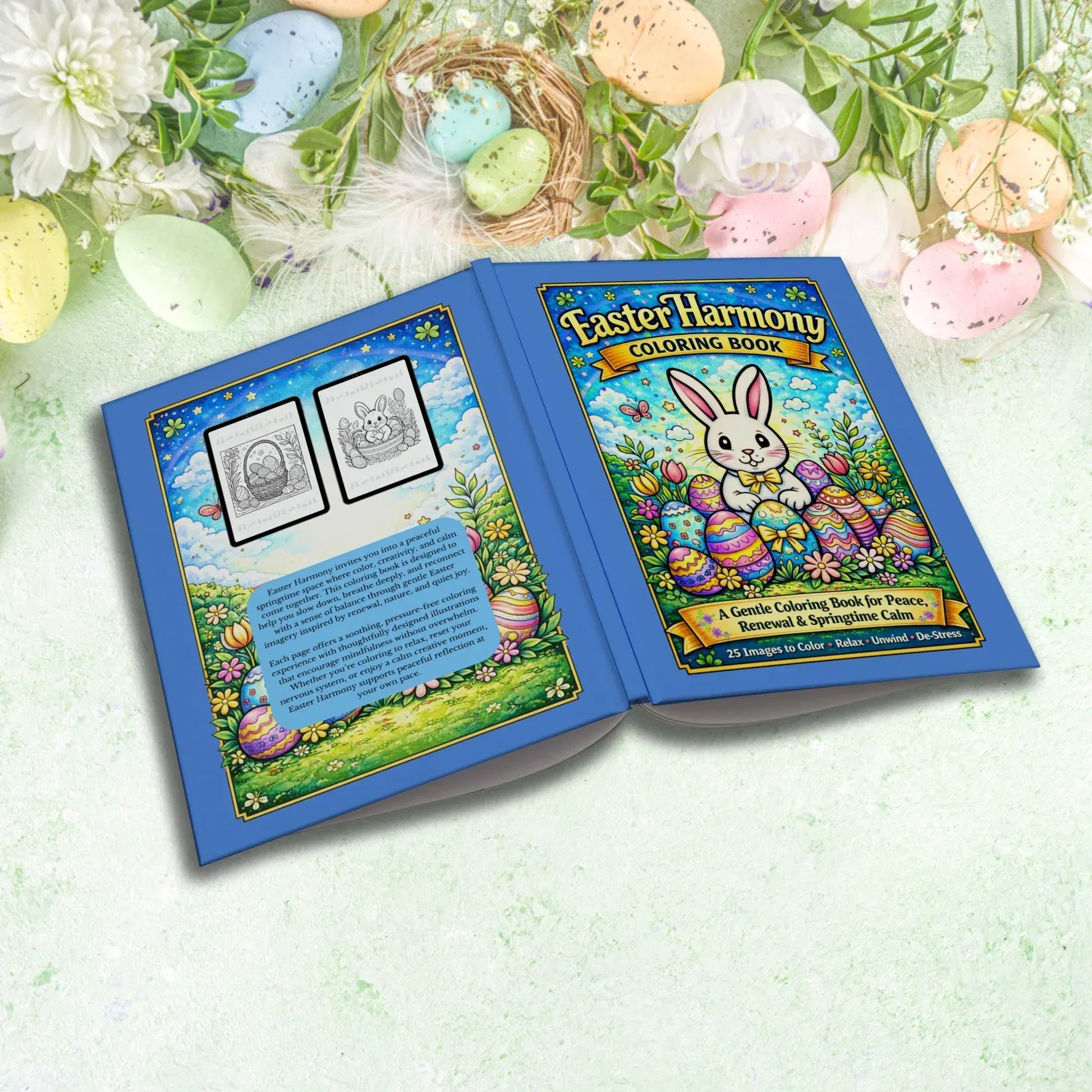 Shop our premium easter harmony coloring book a gentle coloring book for peace renewal springtime calm from MySisterIsASurvivor.