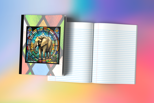 Elephant - Stained Glass Zoo Animals Composition Notebook