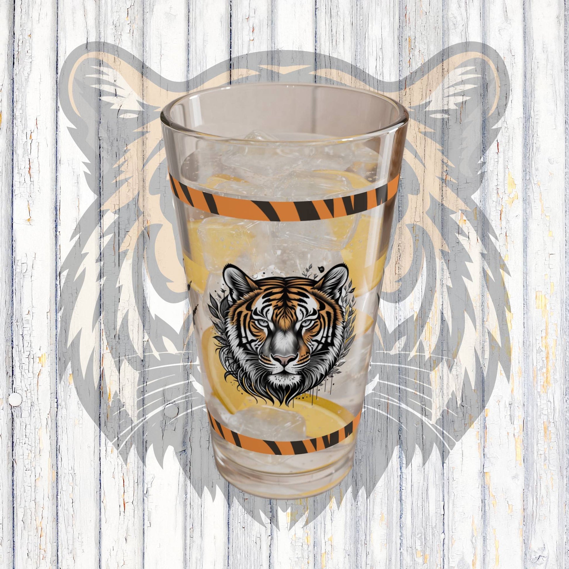 Empower Your Mind 16oz Tiger Pint Glass - Inspiring Strength, Courage, and Empowerment