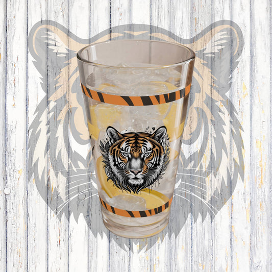 Empower Your Mind 16oz Tiger Pint Glass - Inspiring Strength, Courage, and Empowerment