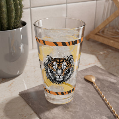 Empower Your Mind 16oz Tiger Pint Glass - Inspiring Strength, Courage, and Empowerment