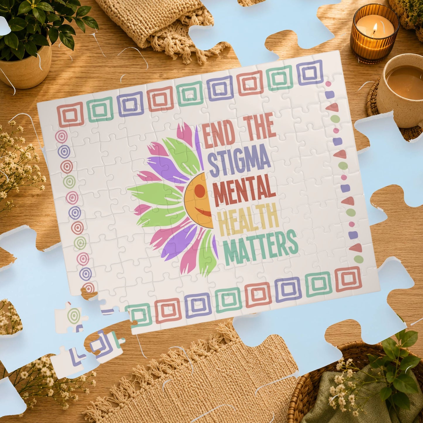 End the Stigma - Mental Health Matters Affirmation Puzzle Gift for Survivors and Puzzle Lovers