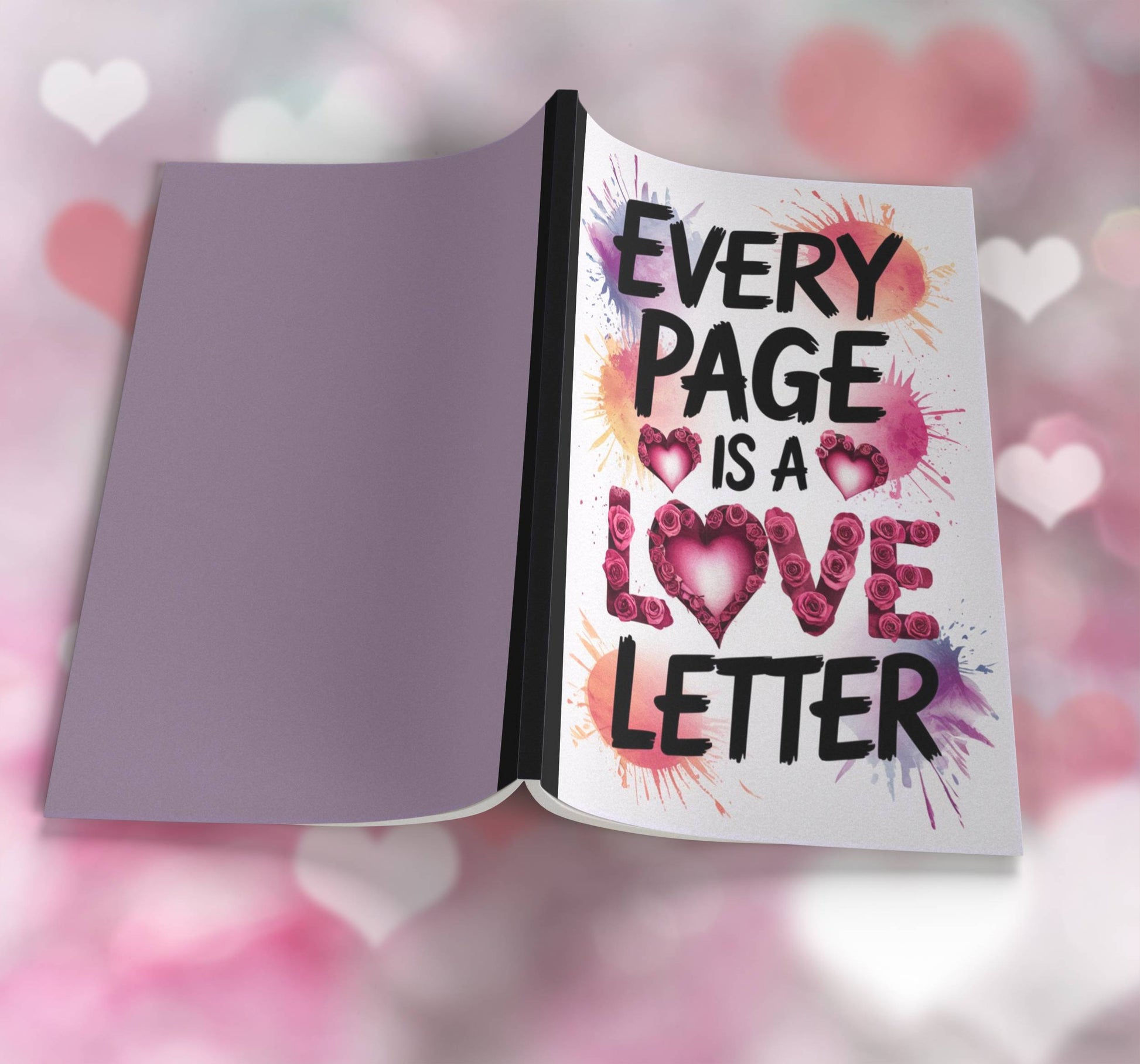 Every Page Is A Love Letter Composition Notebook - 100 Pages, Wide-Ruled, 6 Line Color Options for Journaling & Mental Well-Being