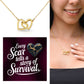 Every Scar Tells A Story: Interlocking Hearts Necklace - Mental Health Gift, Self-Love, Anxiety, PTSD Support