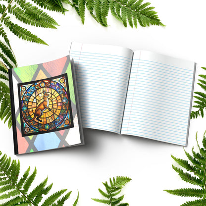 Kangaroo stained glass zoo animals paperback composition notebook journal for creative writing and note-taking