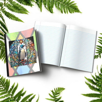 Penguin stained glass zoo animals paperback journal composition notebook for writing, journaling, and mindfulness