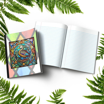 Duck stained glass zoo animals paperback writing journal composition notebook for students and daily journaling