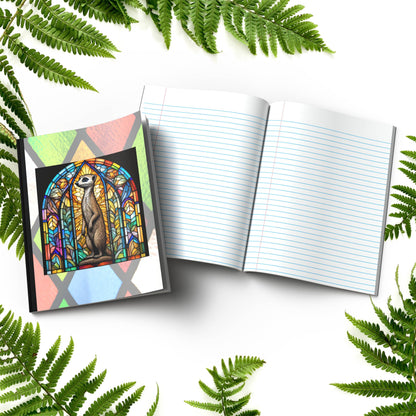 Meerkat stained glass zoo animals paperback writing journal composition notebook for creative journaling and notes