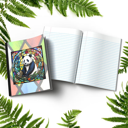 Panda stained glass zoo animals paperback composition notebook journal for mindfulness writing and affirmations