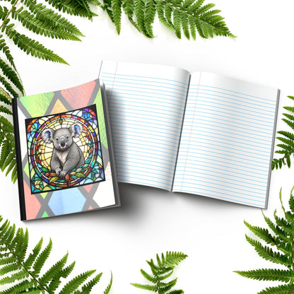 Koala stained glass zoo animals paperback journal composition notebook for mindfulness, journaling, and writing