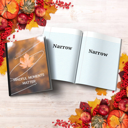 Mindful Moments Matter paperback composition notebook for daily mindfulness, gratitude, and reflection.
