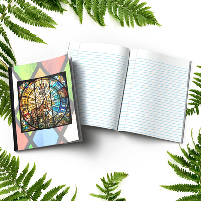 Giraffe stained glass zoo animals paperback composition notebook journal for mindful writing, notes, and sketches