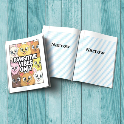 Pawsitive Vibes Only sturdy cardstock cover notebook for affirmations, journaling, and mindfulness writing.