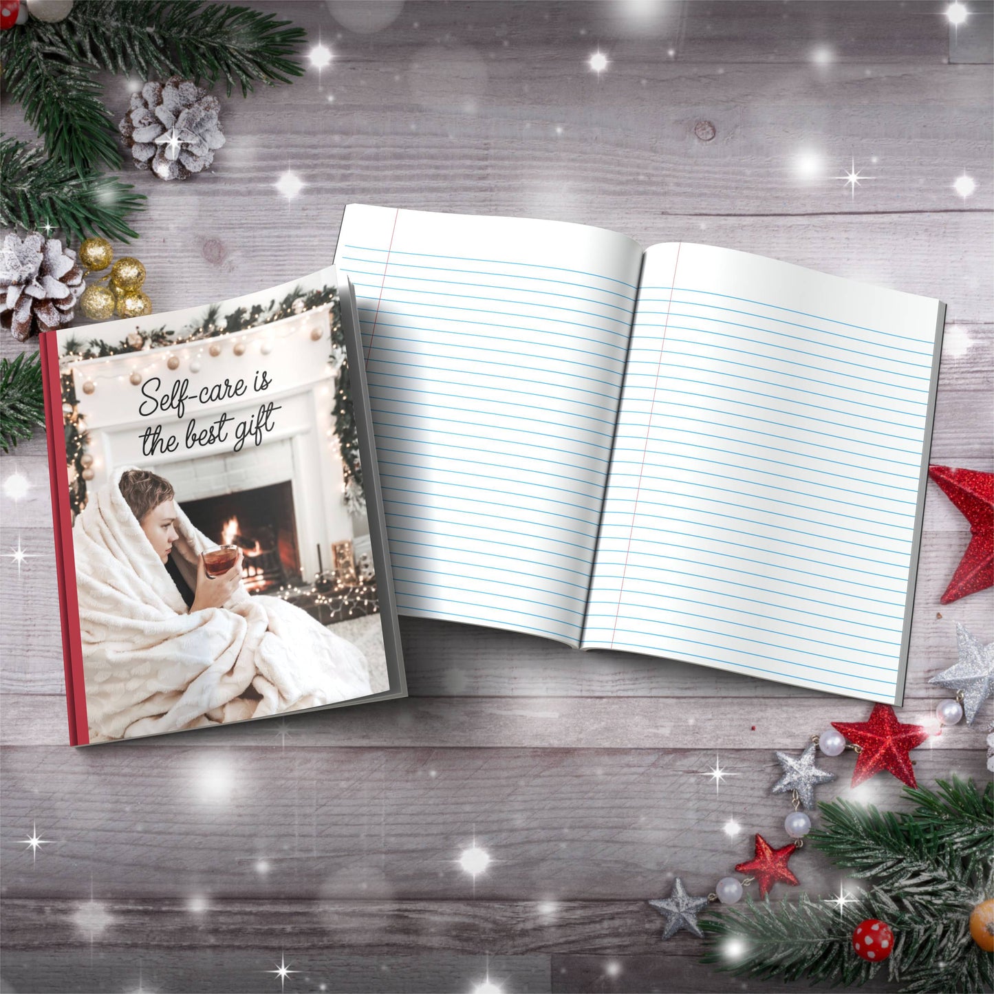 Snowmen & Olive Leaves Seasonal Design Paperback Christmas Composition Notebook for holiday journaling and gifts