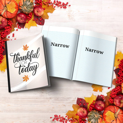 Thankful For Today paperback composition notebook for daily gratitude, journaling, and mindfulness.