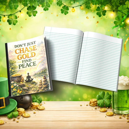Shop our premium dont just chase gold find peace st patricks day journal from MySisterIsASurvivor.