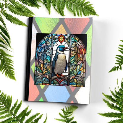 Penguin stained glass zoo animals paperback journal composition notebook for writing, journaling, and mindfulness