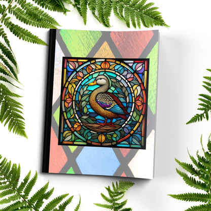 Duck stained glass zoo animals paperback writing journal composition notebook for students and daily journaling