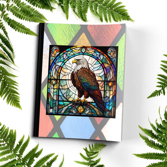 Eagle stained glass zoo animals paperback composition notebook journal for inspiration, writing, and reflection