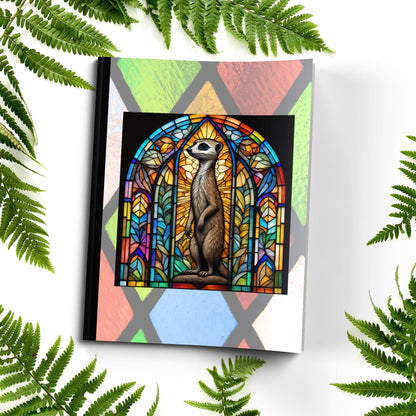 Meerkat stained glass zoo animals paperback writing journal composition notebook for creative journaling and notes