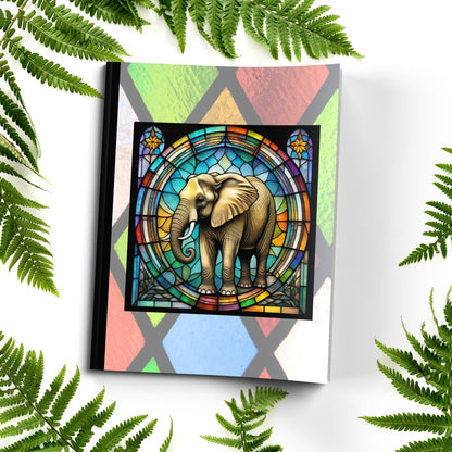 Elephant stained glass zoo animals paperback journal composition notebook for creative writing and mindfulness