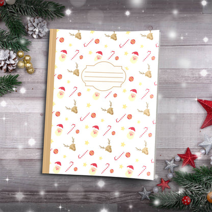 Santa, Snowflakes & Holiday Icons Paperback Christmas Composition Notebook for festive journaling and holiday mindfulness