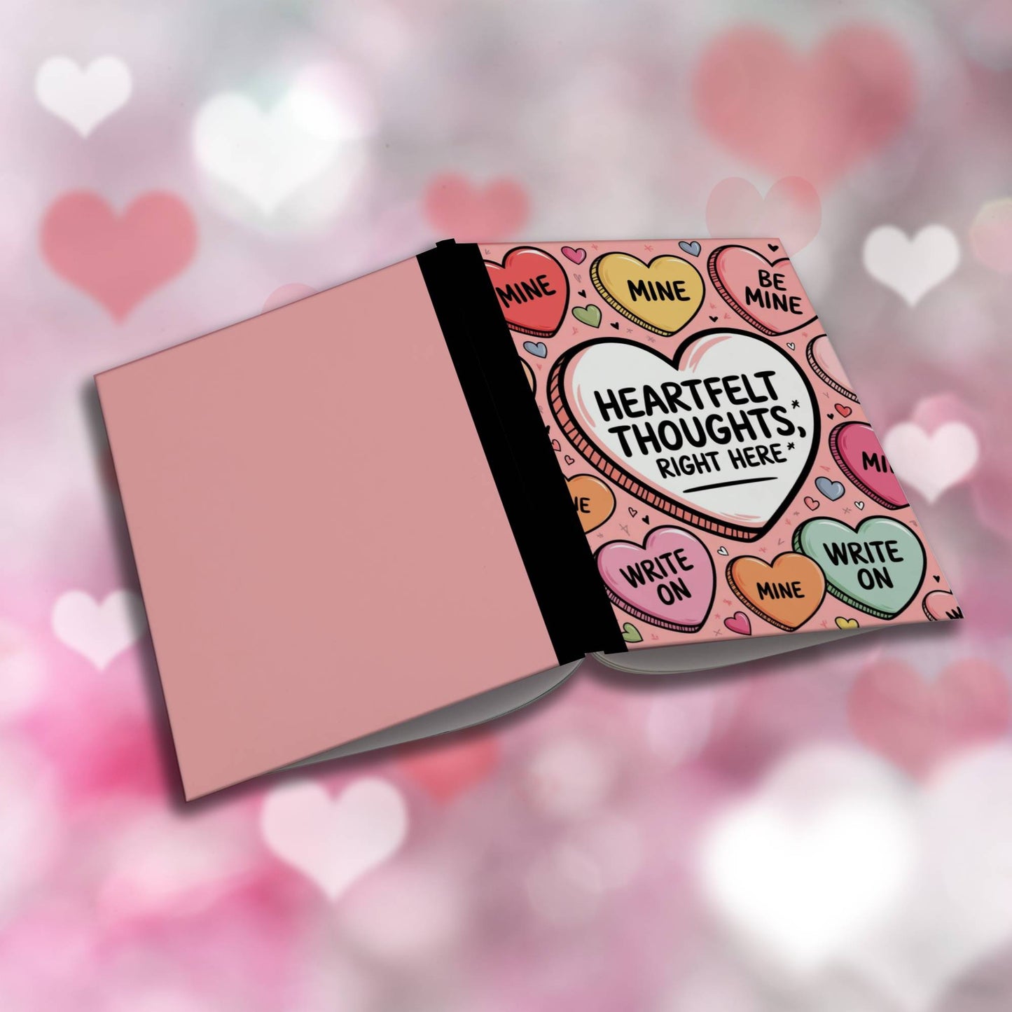 Paperback journal "Heartfelt Thoughts Right Here" featuring inspiring design, ideal for reflection, mental wellness, and daily journaling.