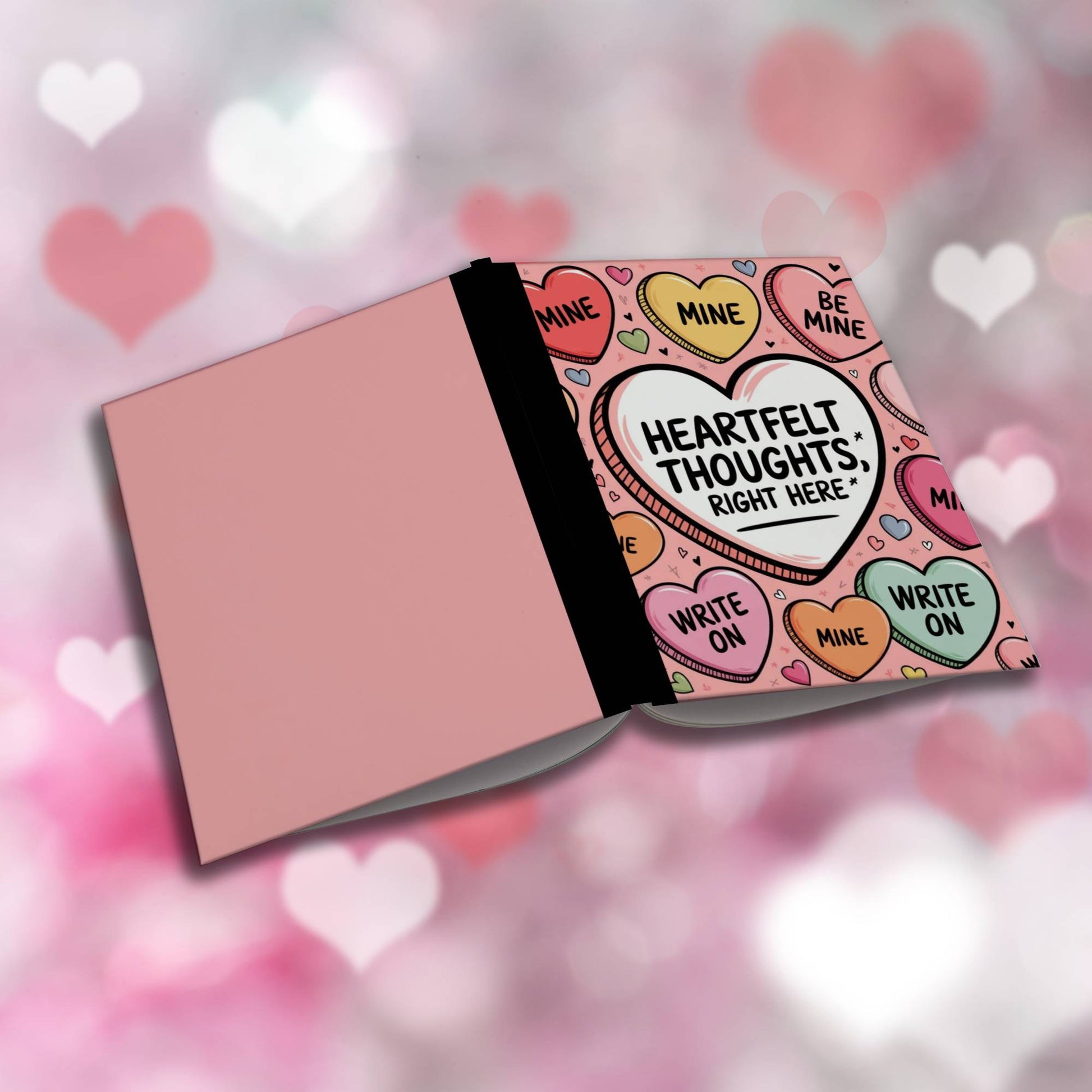 Paperback journal "Heartfelt Thoughts Right Here" featuring inspiring design, ideal for reflection, mental wellness, and daily journaling.