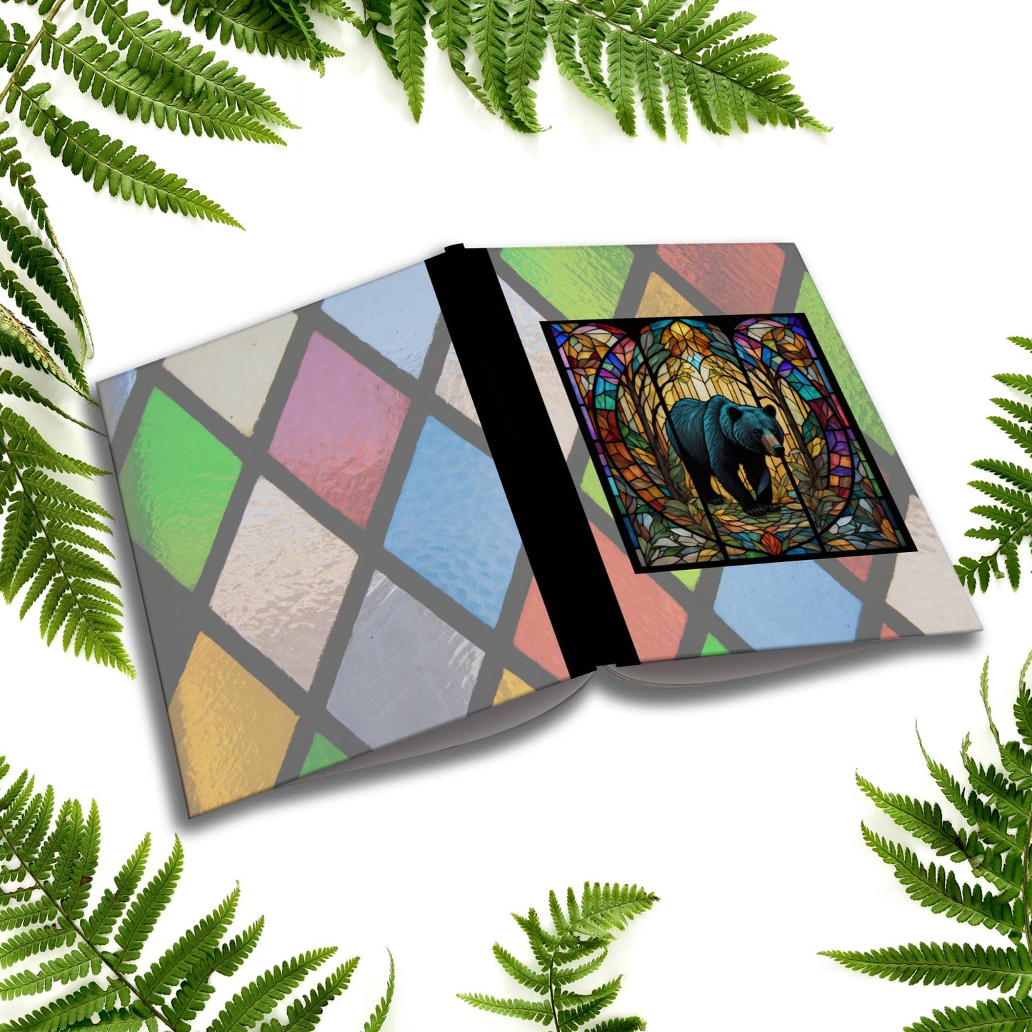 Bear - Stained Glass Zoo Animals Composition Notebook