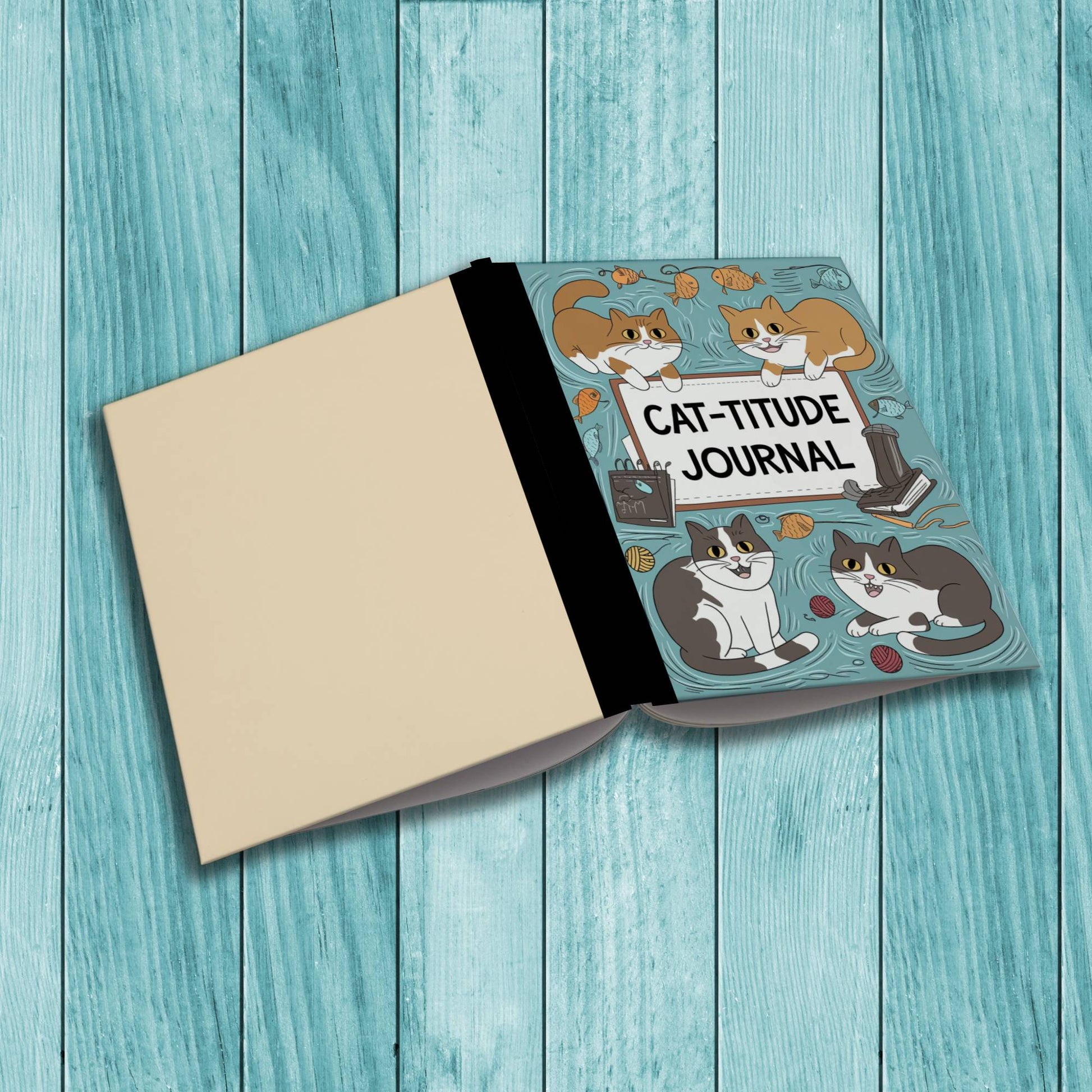 Cat-titude sturdy cardstock cover composition notebook for wellness writing and positive affirmations.