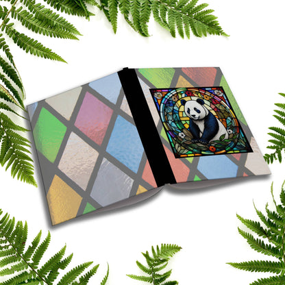 Panda stained glass zoo animals paperback composition notebook journal for mindfulness writing and affirmations