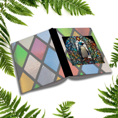 Penguin stained glass zoo animals paperback journal composition notebook for writing, journaling, and mindfulness
