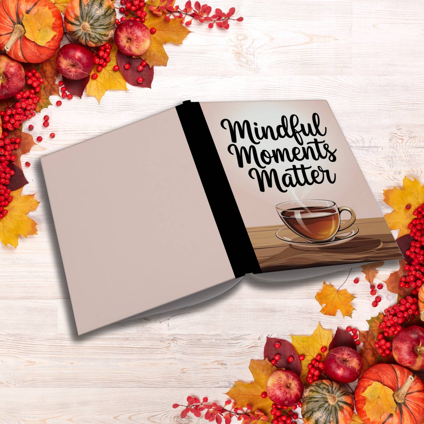 Mindful Moments Matter paperback composition notebook for journaling, self-care, and mindful writing.