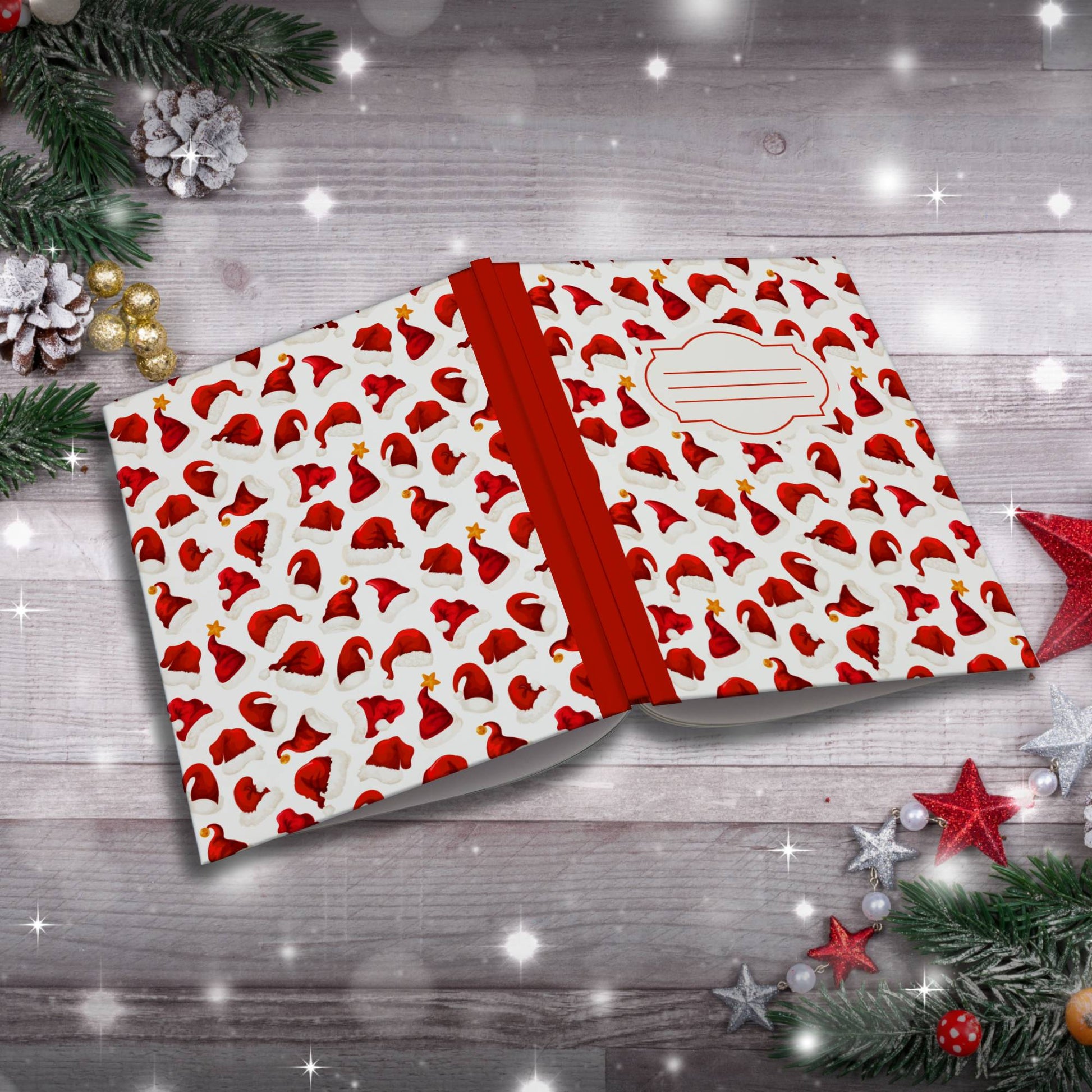 Santa Claus, Reindeer & Candy Canes Paperback Christmas Composition Notebook for mindful journaling and holiday cheer