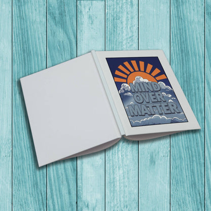 Mind Over Matter sturdy cardstock cover composition notebook for mindfulness, wellness reflections, and journaling.