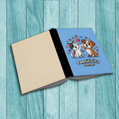 Pawsitivity Planner sturdy cover notebook for therapy notes, mindfulness, and stress relief journaling.