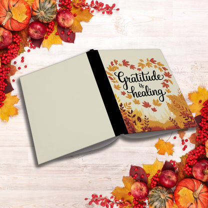 Gratitude Is Healing paperback composition notebook for gratitude, wellness, and inspirational journaling.
