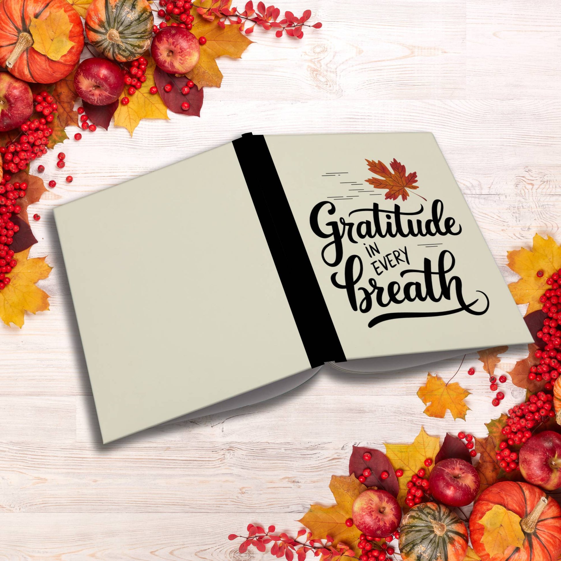 Gratitude In Every Breath paperback composition notebook for mindful writing and daily inspiration.