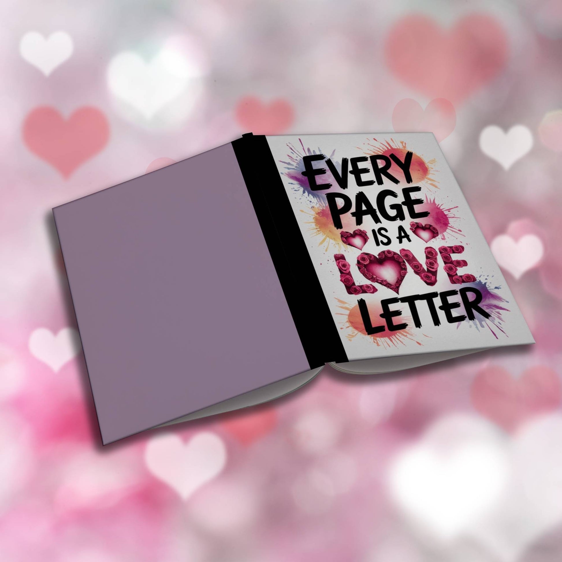 Paperback journal "Every Page Is A Love Letter" with motivational cover, perfect for mindfulness, journaling, self-care, and positivity.