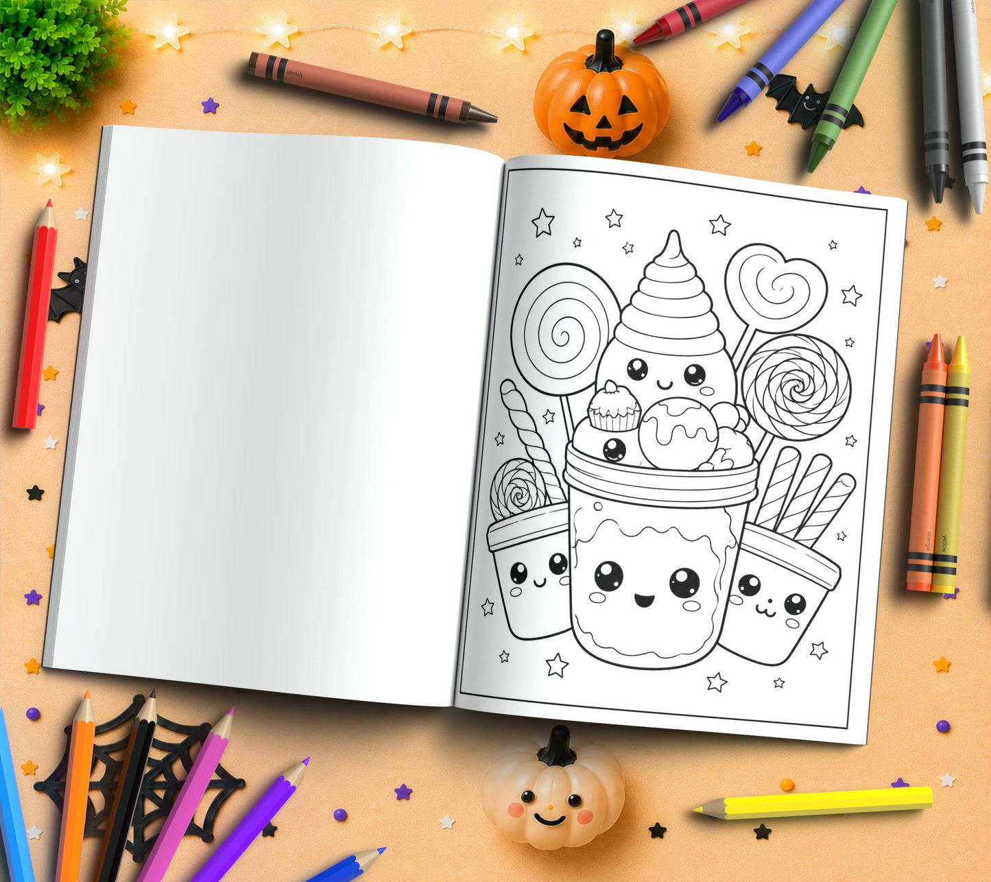 Trick-or-Treat Sweet Treats Halloween Coloring Book