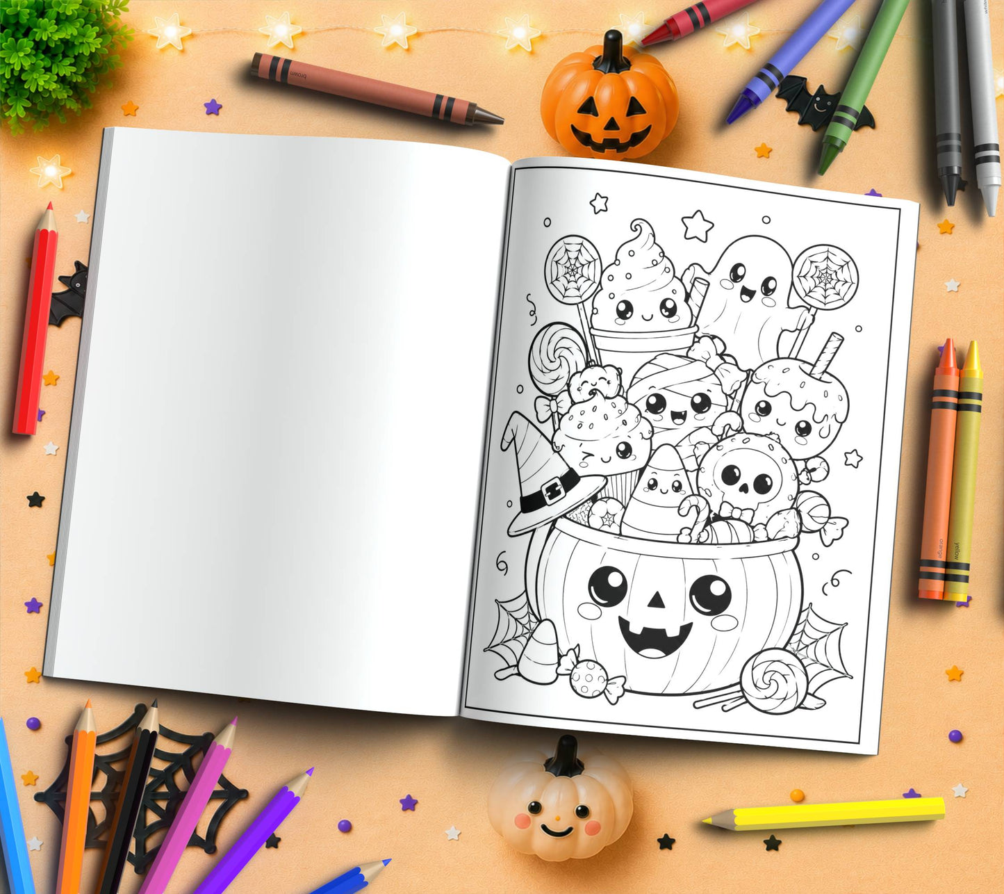 Trick-or-Treat Sweet Treats Halloween Coloring Book