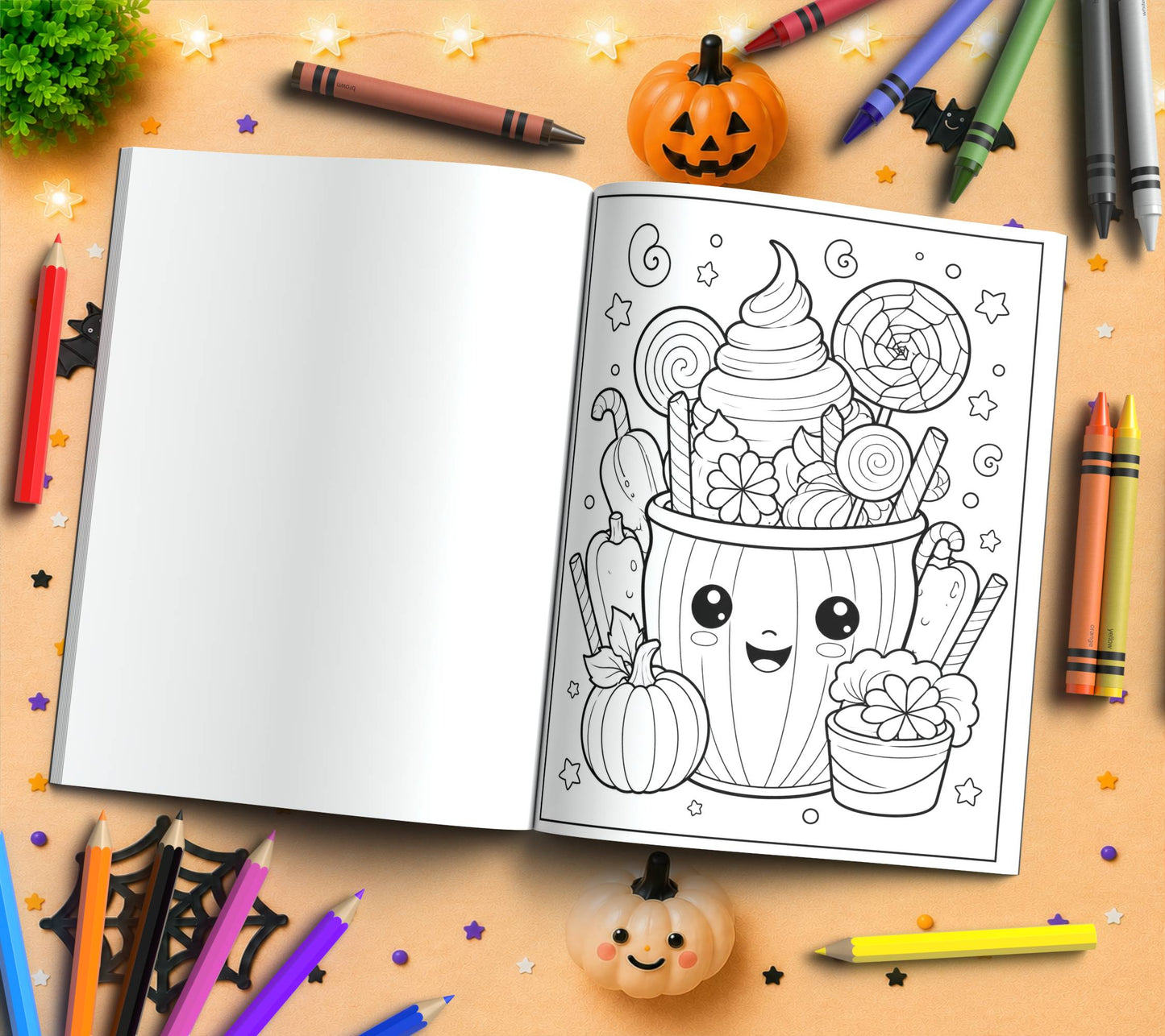 Trick-or-Treat Sweet Treats Halloween Coloring Book