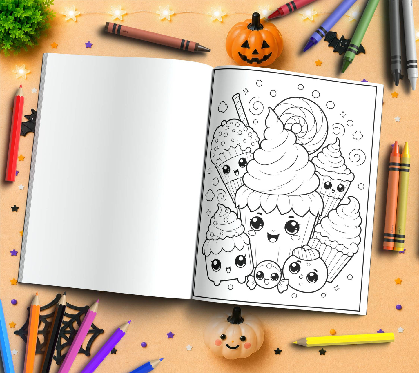 Trick-or-Treat Sweet Treats Halloween Coloring Book