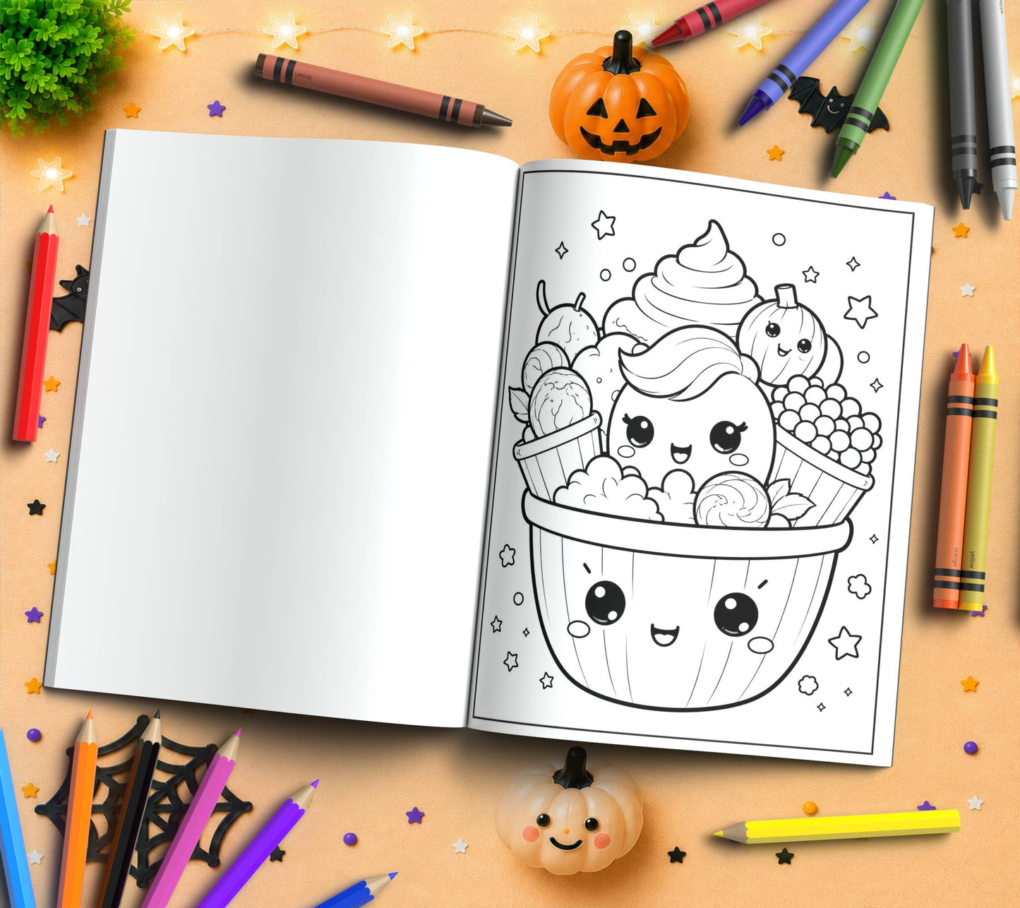 Trick-or-Treat Sweet Treats Halloween Coloring Book