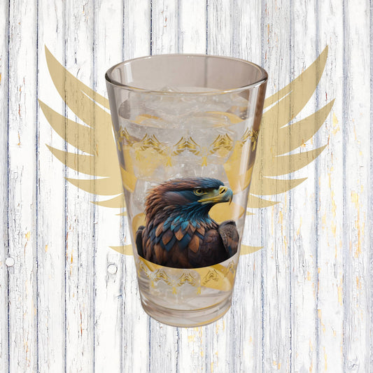 Feathers of Resilience 16oz Eagle Pint Glass - Symbol of Strength, Resilience, and Mental Health Awareness